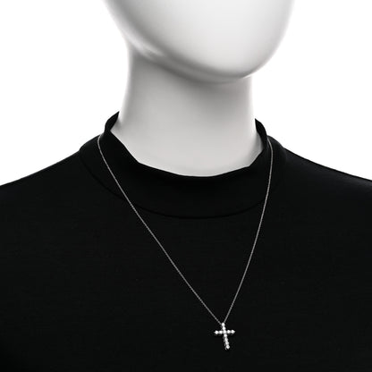 Tiffany Platinum Diamond Medium Cross Pendant Necklace 2 of 5