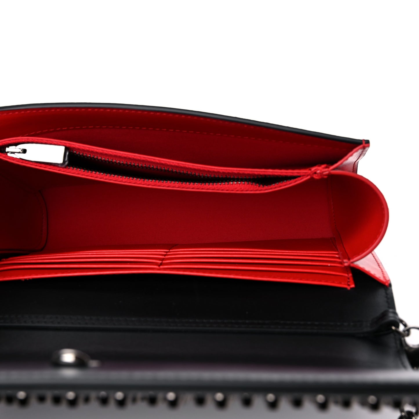 Calfskin Patent Spikes Paloma Clutch Black