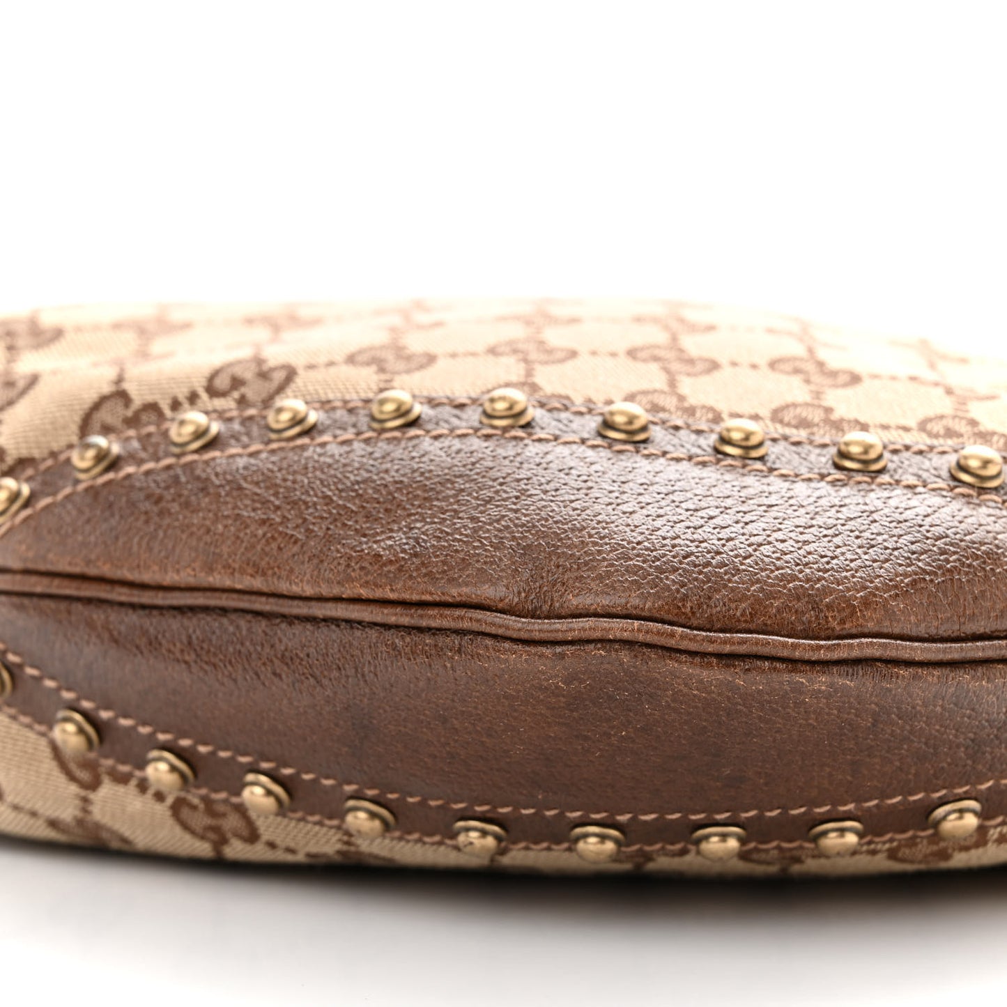 Monogram Web Studded Pelham Shoulder Bag Dark Brown