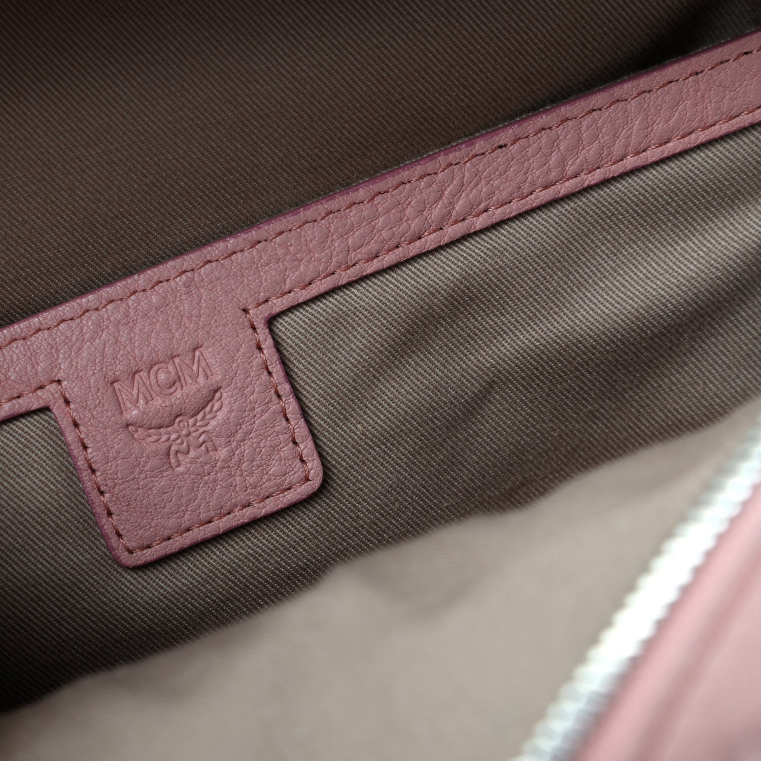 MCM Calfskin Ottomar Monogram Small Backpack Pink 8 of 10