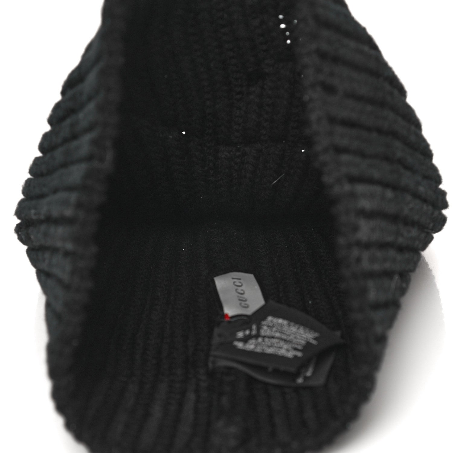 Gucci Wool Wolf Embroidered Knit Beanie Hat M Black 4 of 6