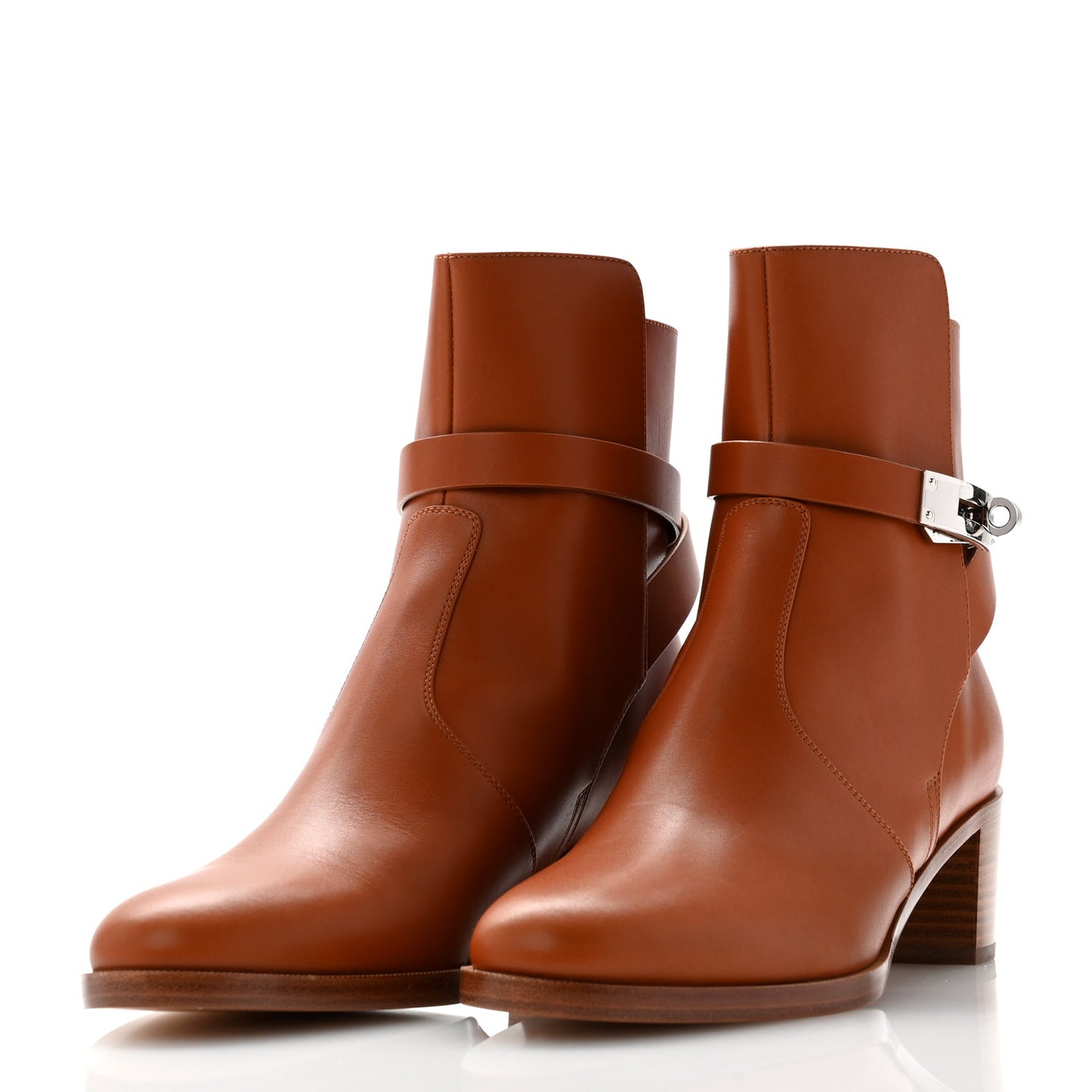 Calfskin Frenchie 50 Ankle Boots 39 Naturel
