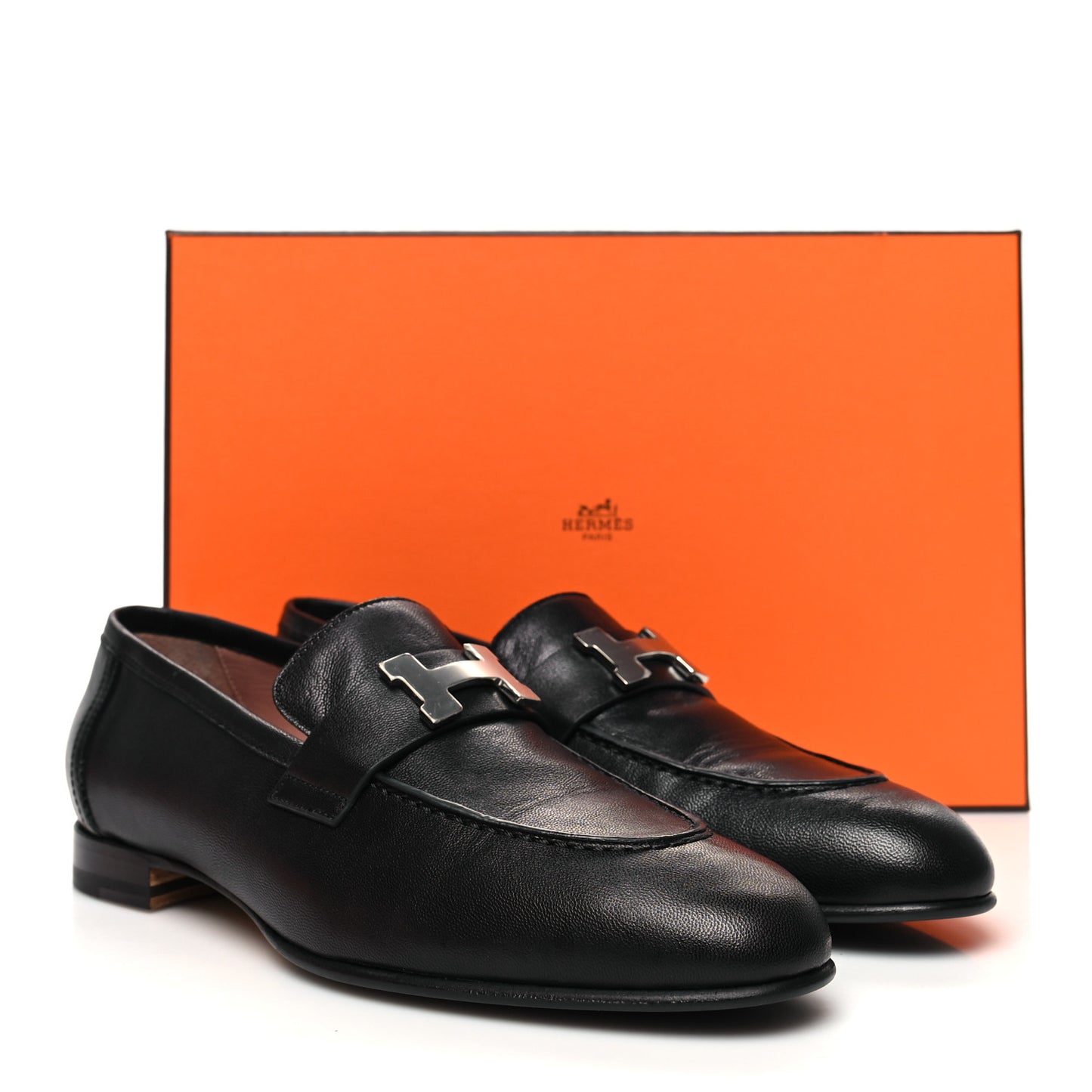 Goatskin Womens Paris Loafers 38 Black