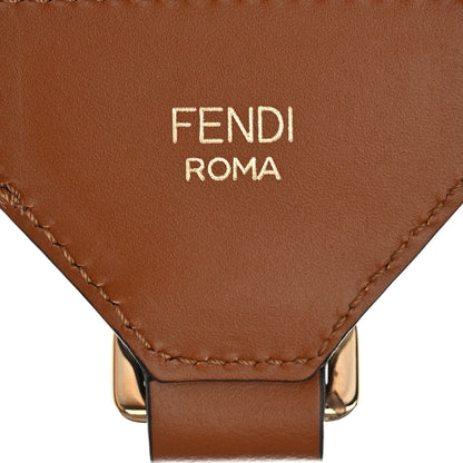Fendi Ribbon Vitello King Logo Embossed Gingham Woven Adjustable Strap You Panna Black Cuoio 3 of 7
