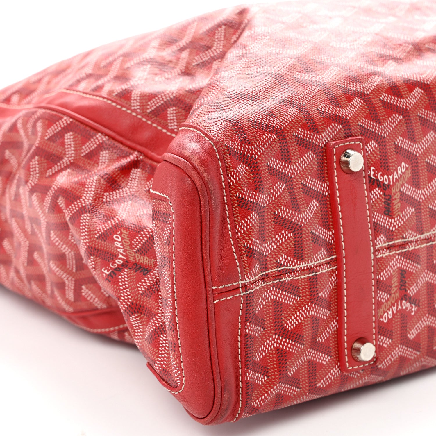 Goyard Goyardine Voltaire Tote Red 9 of 11