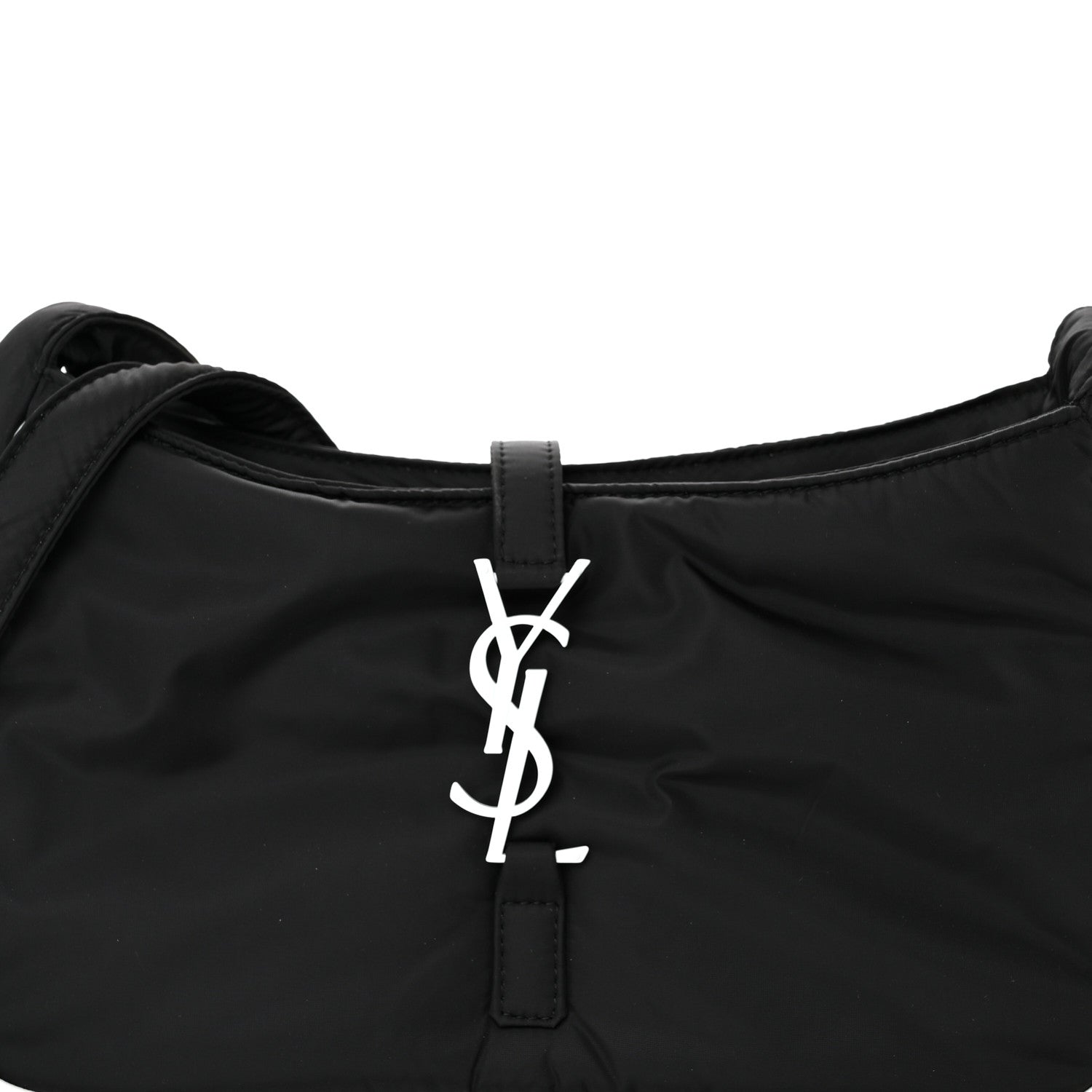 Saint Laurent Econyl Nylon Le 5 A 7 Hobo Black White 8 of 10
