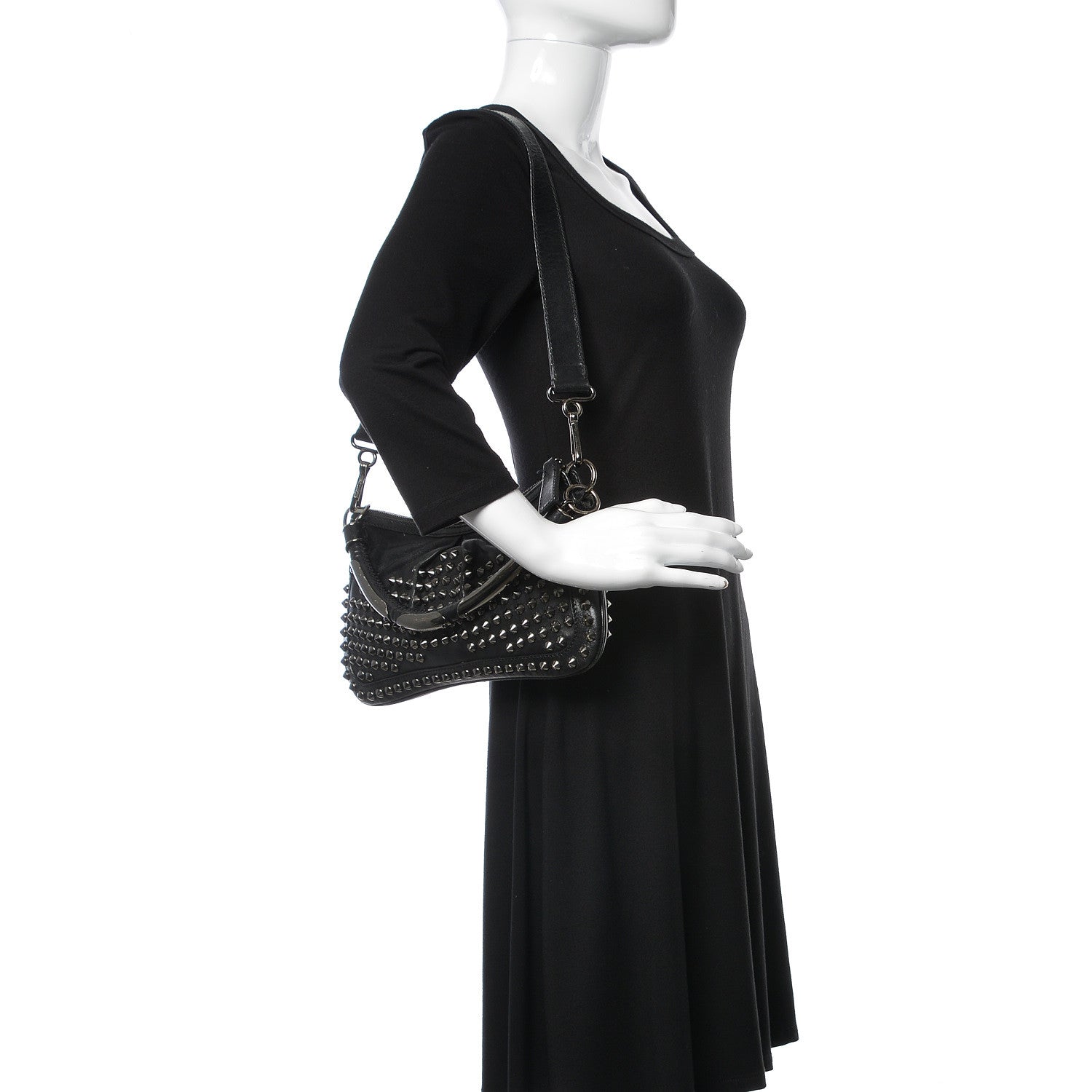 Burberry Prorsum Lambskin Studded Crossbody Black 2 of 10