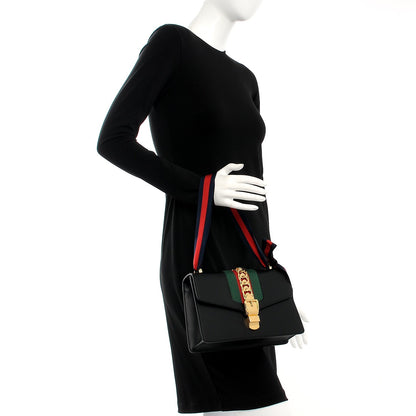 Gucci Calfskin Small Sylvie Shoulder Bag Black 2 of 7