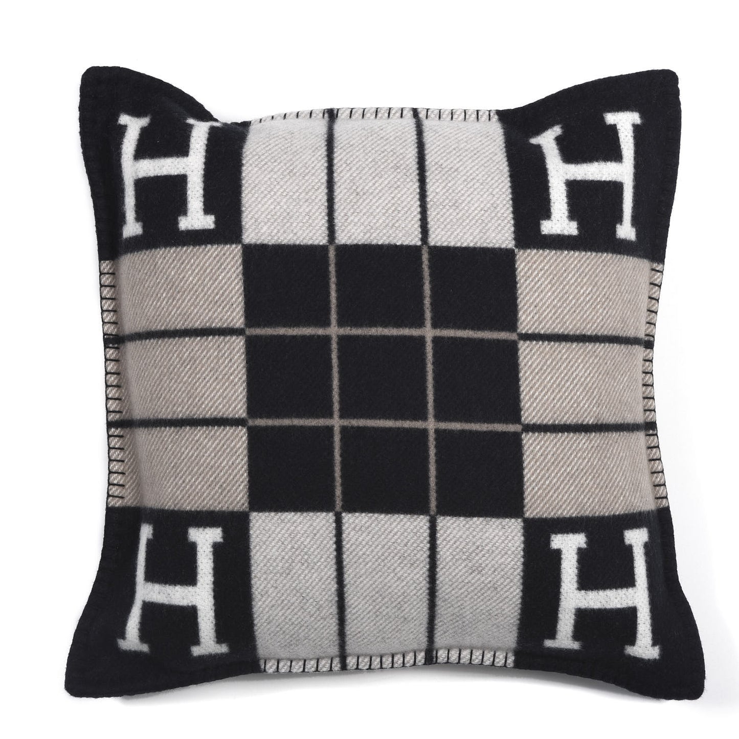 Wool Cashmere Avalon III Pillow PM Ecru Black