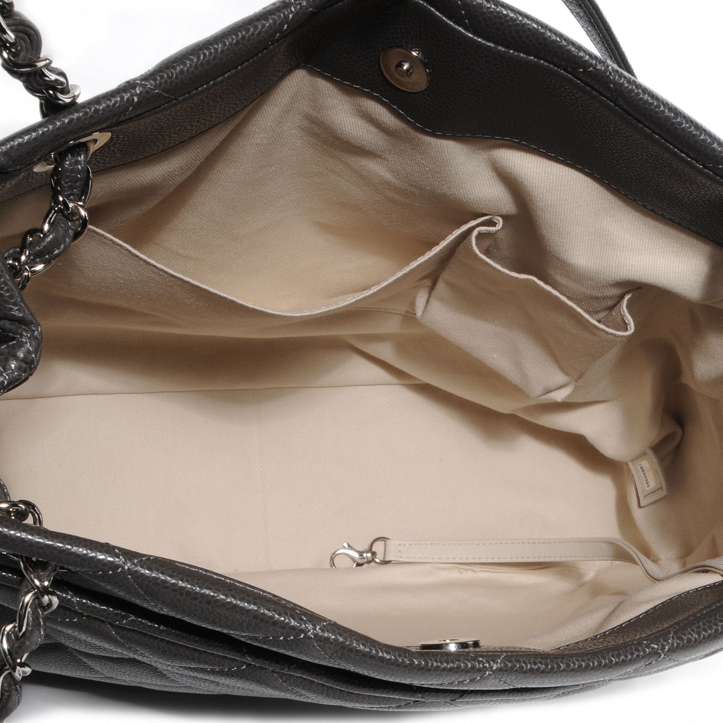 Caviar Timeless Large Shopping Tote Dark Gray