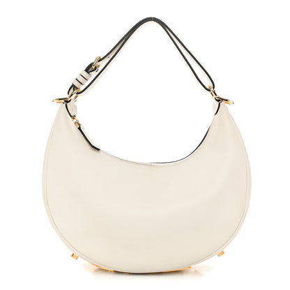 Fendi Vitello Grace Matte Small Fendigraphy Hobo Bag White Ice 1 of 10