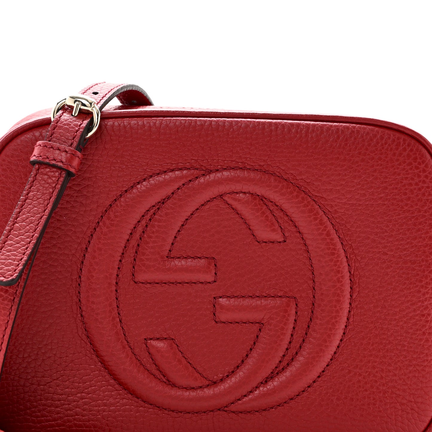 Pebbled Calfskin Small Soho Disco Bag Vibrant Red