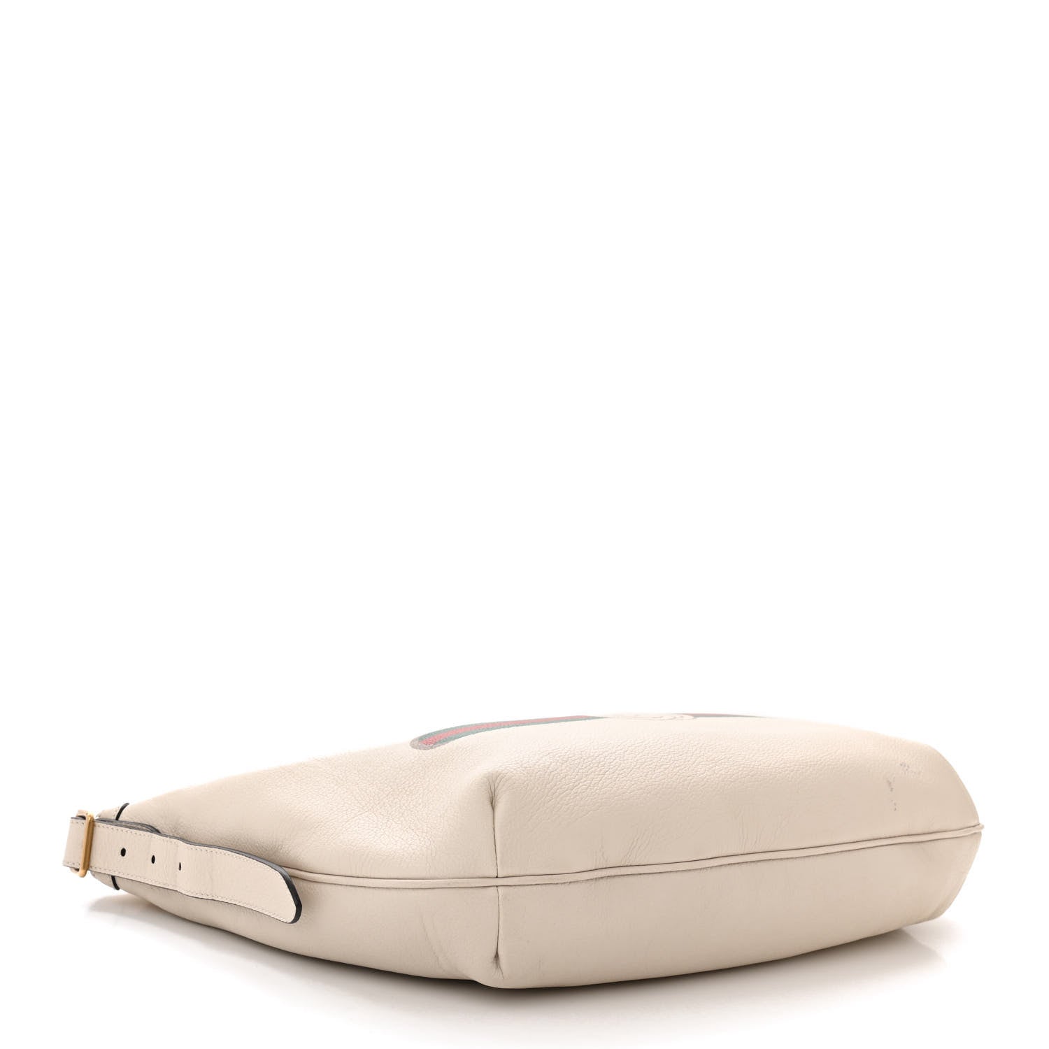 Gucci Grained Calfskin Logo Half Moon Hobo White 4 of 13