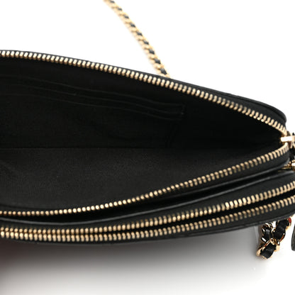 Chanel Goatskin Enamel Quilted Small Clutch With Chain Black 7 of 13