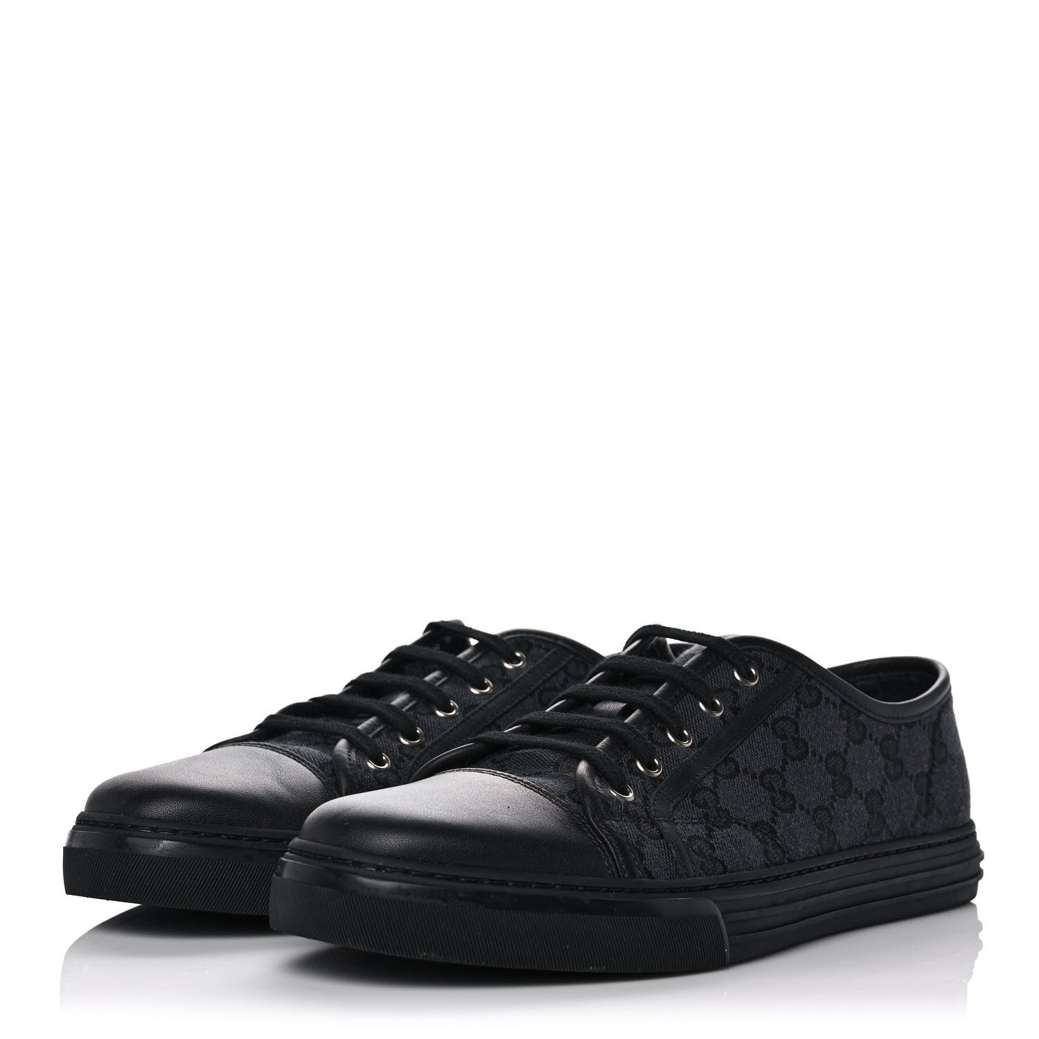 Gucci Monogram Mens Sneakers 9.5 Black Piombo 3 of 7
