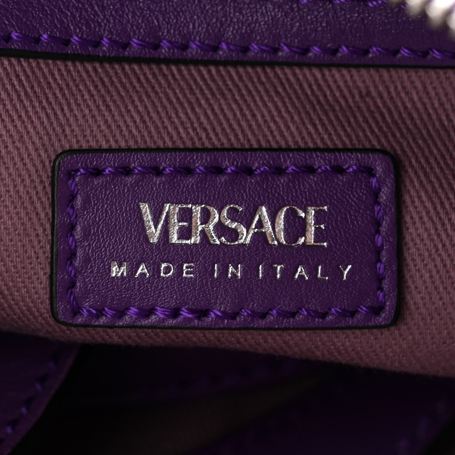 Versace Calfskin Small Repeat Zip Hobo Purple 6 of 9