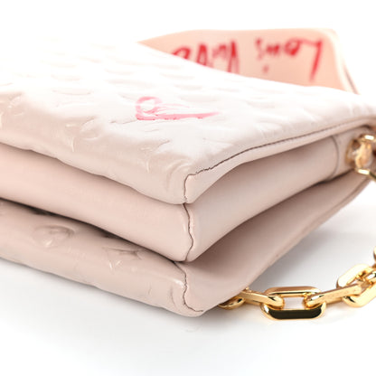 Louis Vuitton Lambskin Embossed Monogram Fall In Love Coussin PM Dragée Light Pink 9 of 9