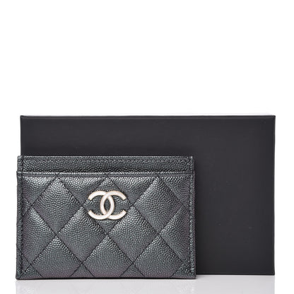 Chanel Iridescent Caviar Quilted Card Holder Black 9 of 9