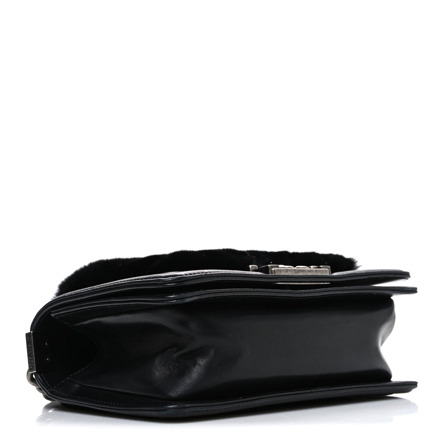 Orylag Rabbit Fur Calfskin Small Boy Flap Black