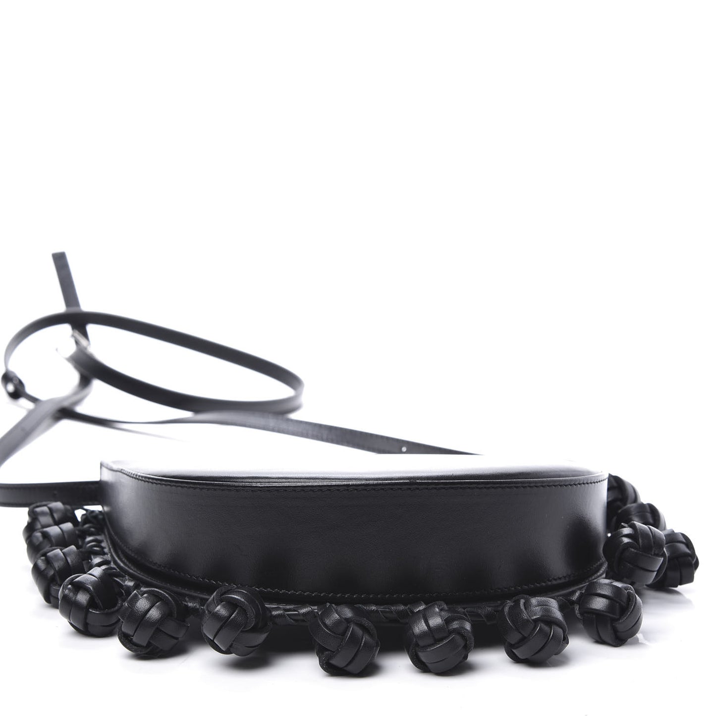 Calfskin Heel Knots Crossbody Bag Black