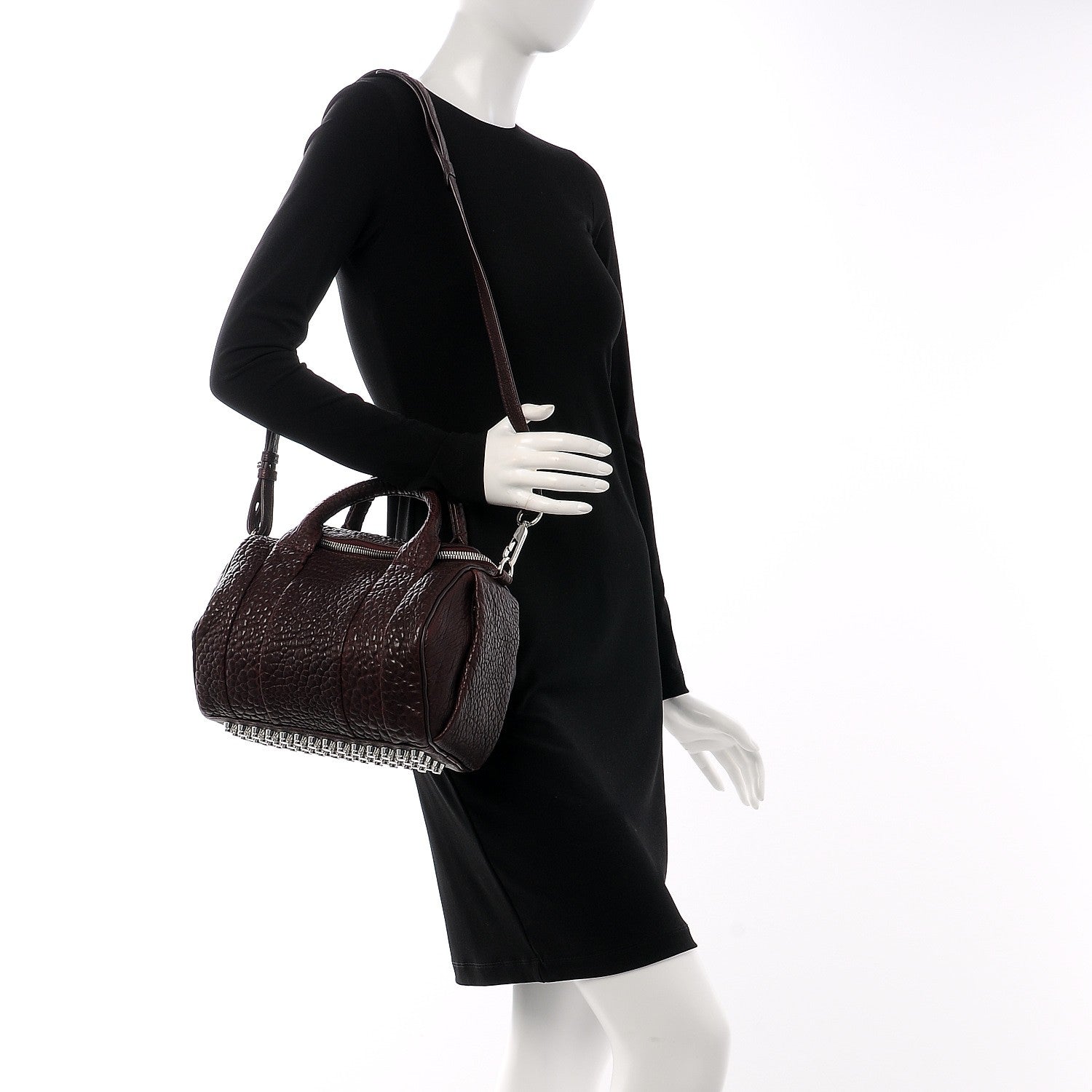 Alexander Wang Pebbled Lambskin Rockie Beet Rhodium Hardware 2 of 10