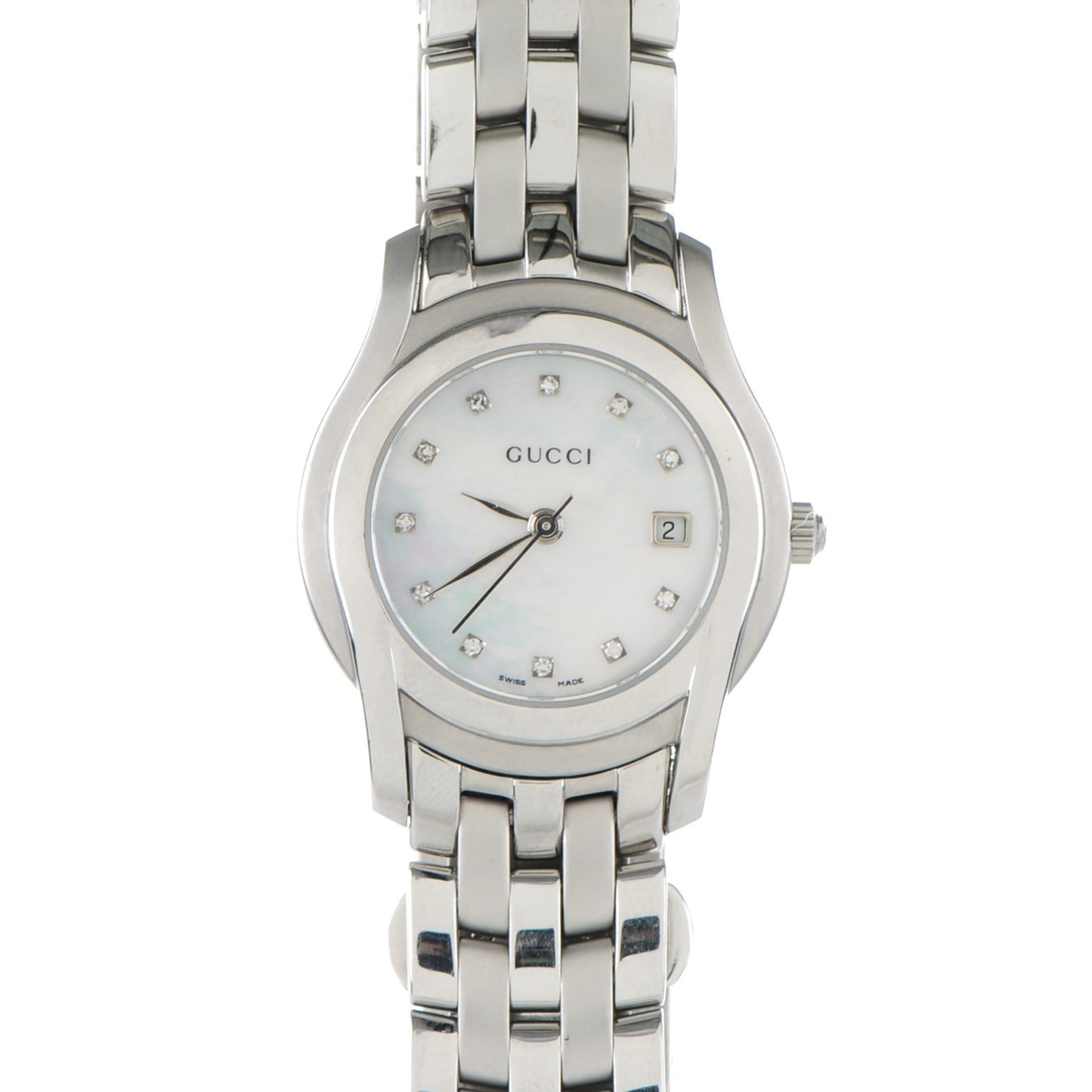 Stainless Steel Diamond Mother of Pearl 27mm 5500L Quartz Watch