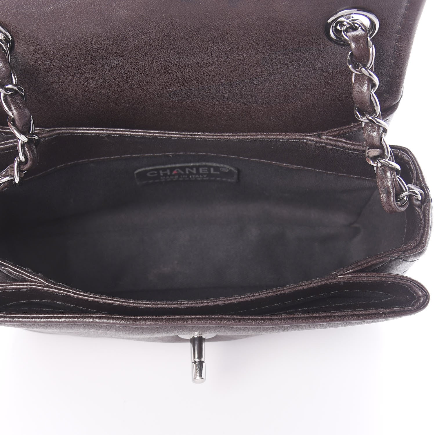 Chanel Calfskin Mini Flap Bag Dark Brown 4 of 8