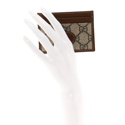 Gucci GG Supreme Monogram Azalea Calfskin Retro Interlocking G Card Holder Beige Ebony Brown Sugar 2 of 6