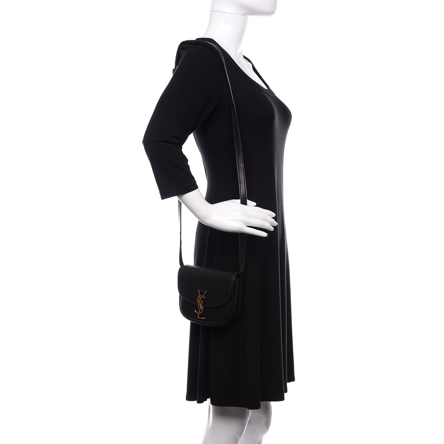Saint Laurent Smooth Calfskin Mini Classic Monogram Kaia Satchel Black 2 of 11