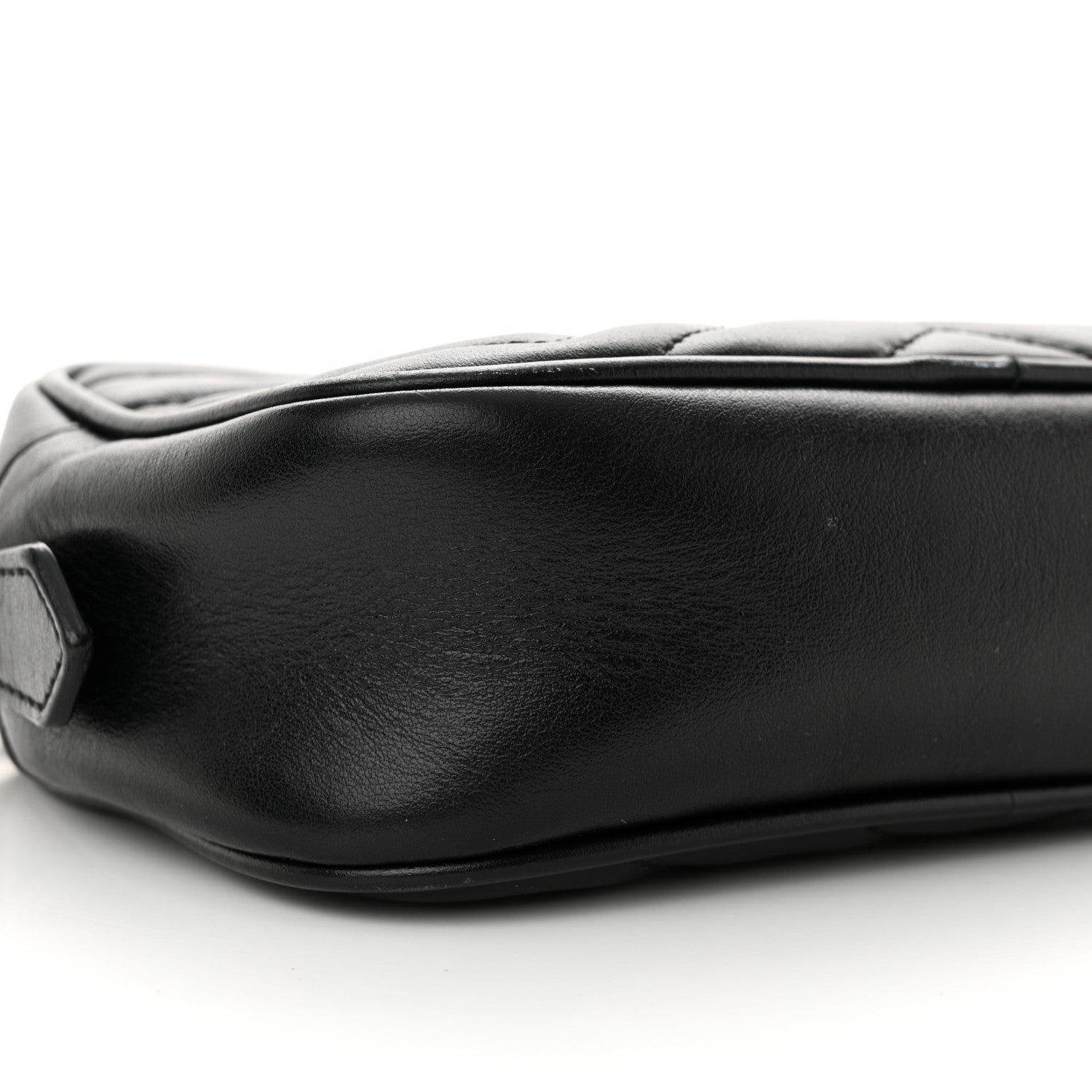 Gucci Calfskin Matelasse Mini GG Marmont Chain Shoulder Bag Black 9 of 18