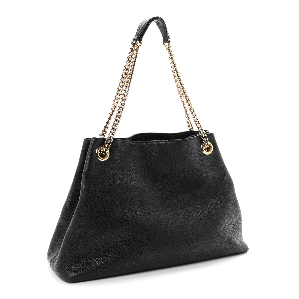 Gucci Pebbled Calfskin Medium Soho Chain Shoulder Bag Black 3 of 11