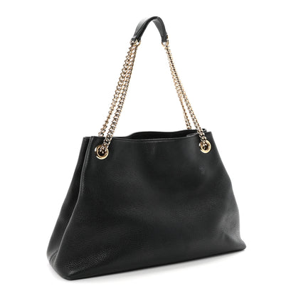 Gucci Pebbled Calfskin Medium Soho Chain Shoulder Bag Black 3 of 11