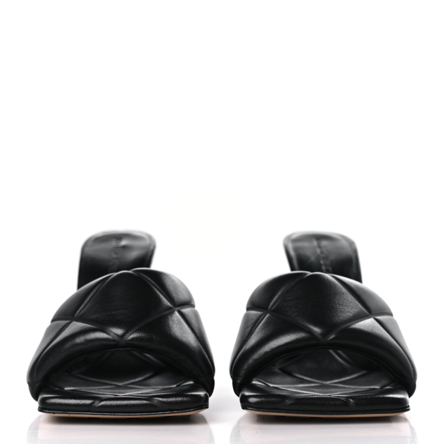 Nappa Quilted Rubber Lido Mule Sandals 40 Black