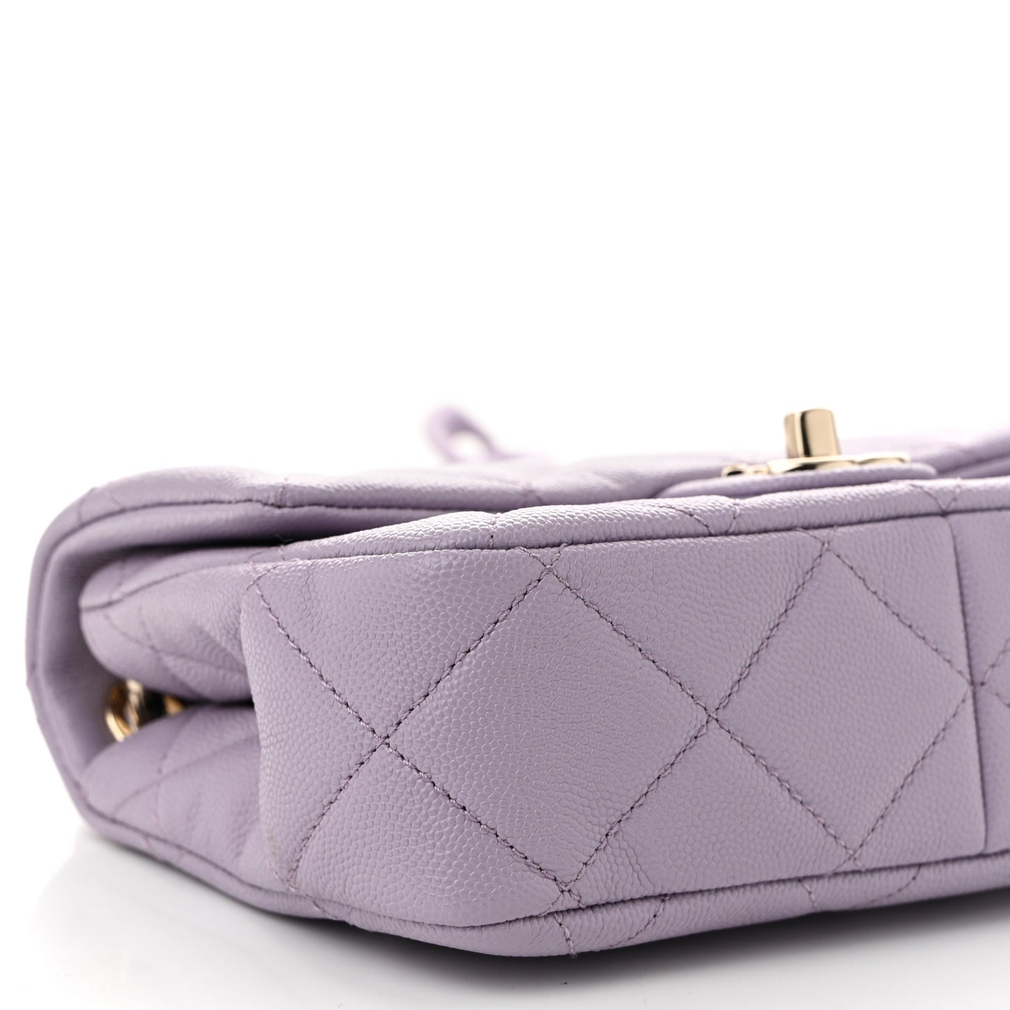 Caviar Quilted Funky Match Mini Flap Light Purple Light Purple