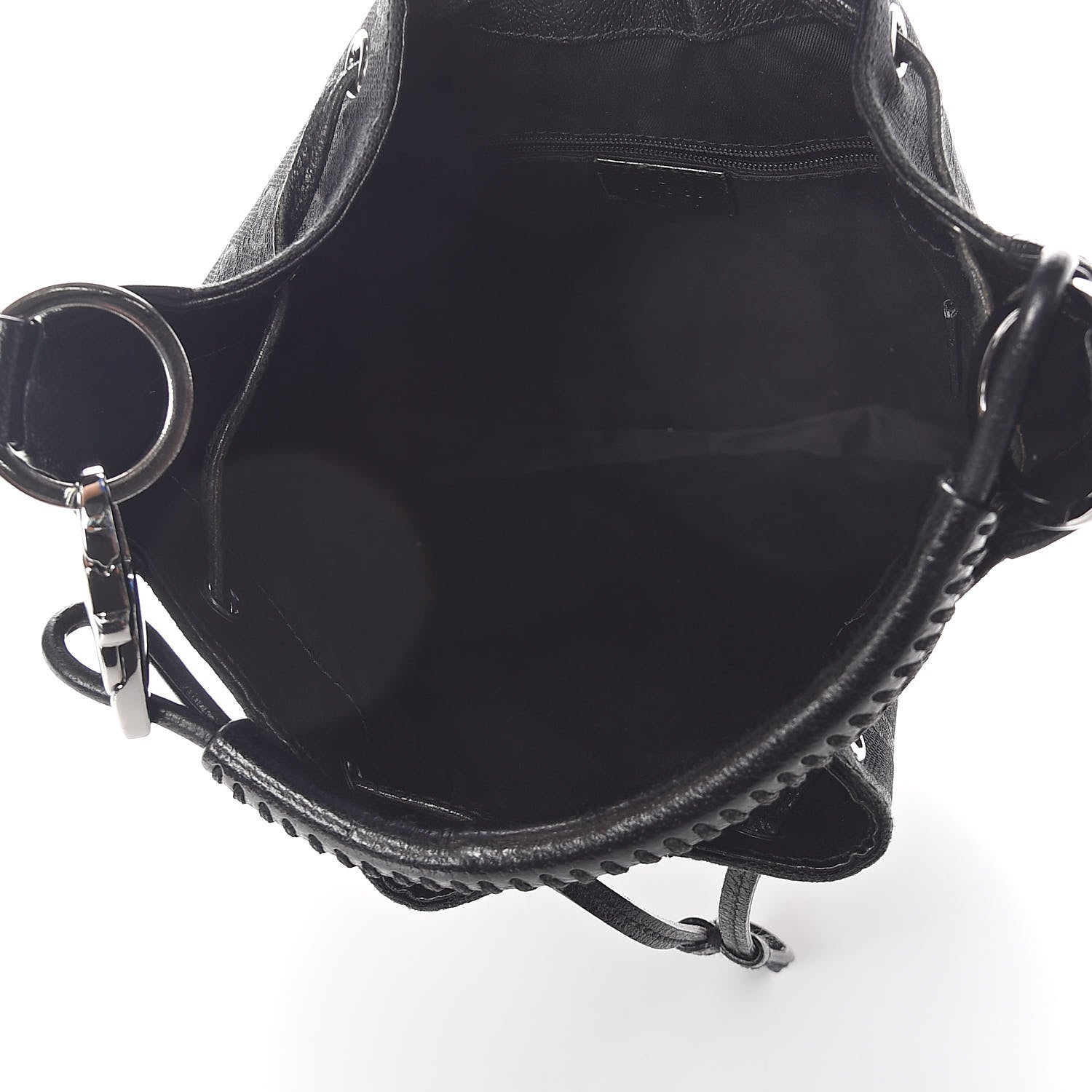 Gucci Monogram Drawstring Hobo Black 5 of 9