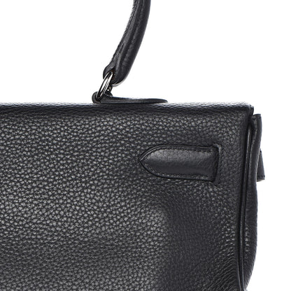 Hermes Taurillon Clemence Shoulder Kelly 40 Black 13 of 29