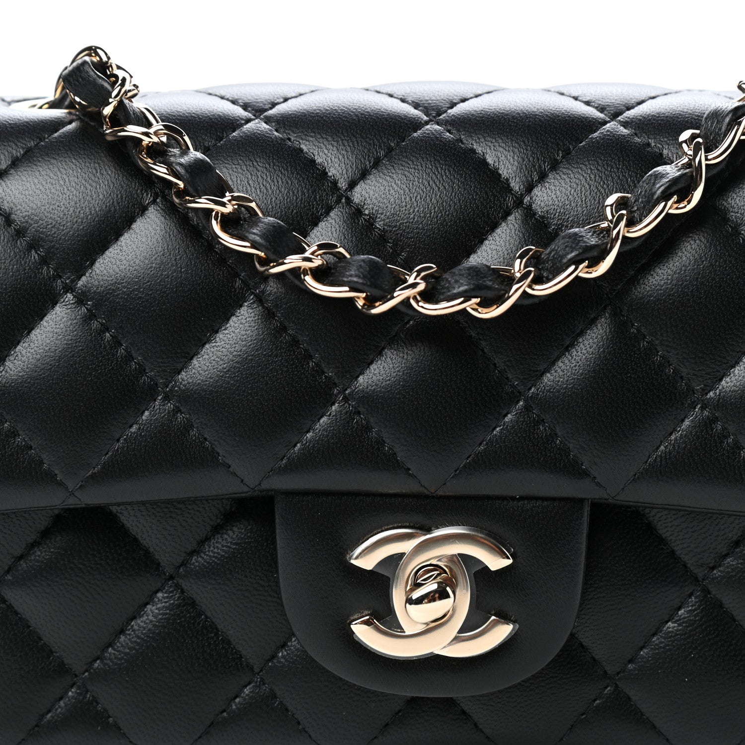 Chanel Lambskin Quilted Mini Rectangular Flap Black 10 of 11