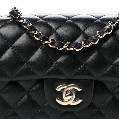 Chanel Lambskin Quilted Mini Rectangular Flap Black 10 of 11