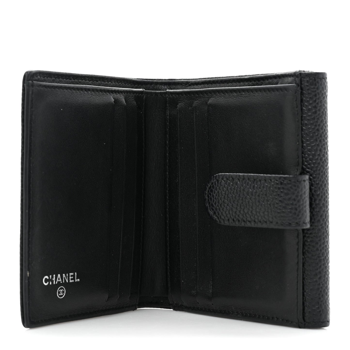 Caviar Timeless CC Compact Flap Wallet Black