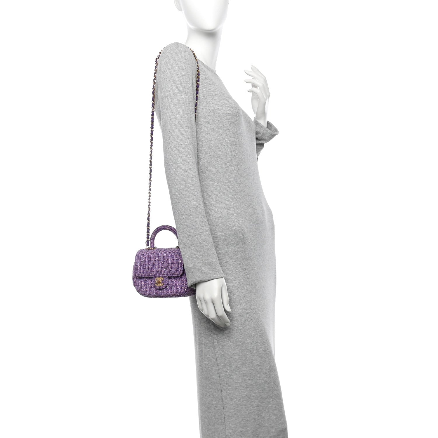 Chanel Tweed Sequin Quilted Baywatch Top Handle Flap Purple 1758900 –  FASHIONPHILE