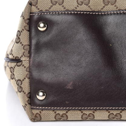 Gucci Monogram Medium New Britt Tote Brown 10 of 19