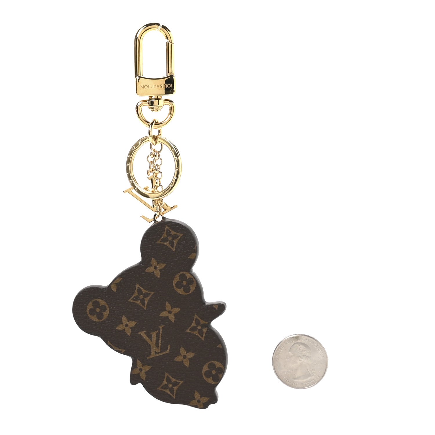 Louis Vuitton LV x TM Cowhide Monogram Superflat Panda Key Ring Bag Charm Multicolor 2 of 3