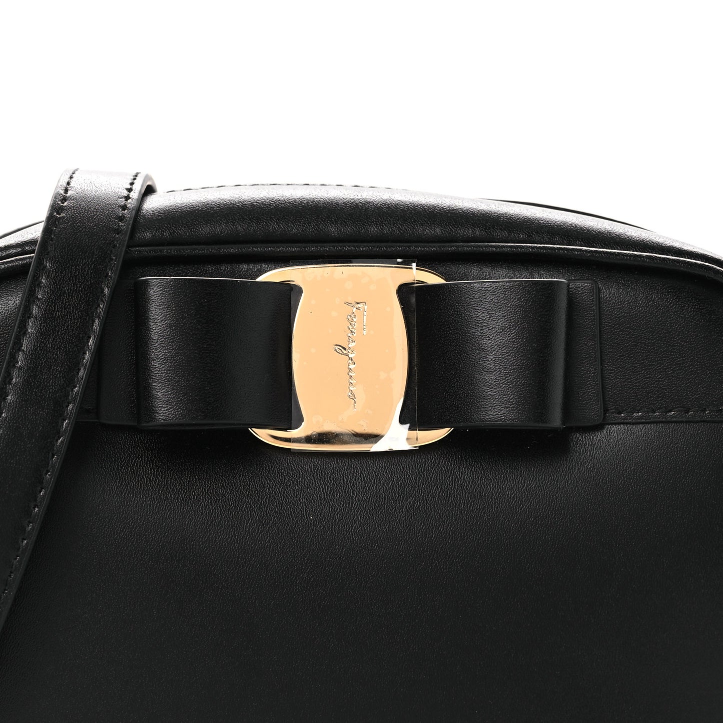 Smooth Calfskin Vara Bow Camera Bag Black