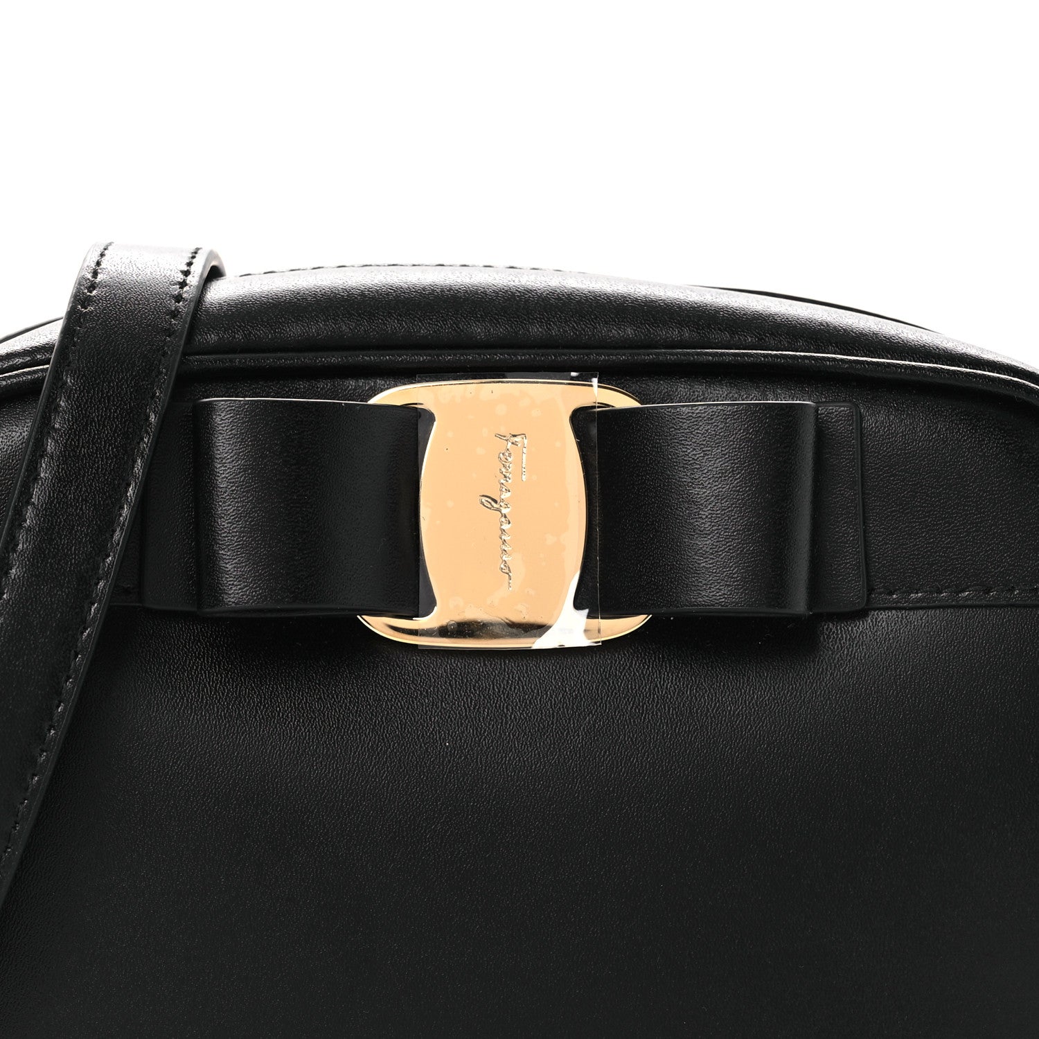 Salvatore Ferragamo Smooth Calfskin Vara Bow Camera Bag Black 8 of 11