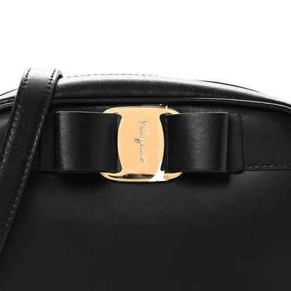 Salvatore Ferragamo Smooth Calfskin Vara Bow Camera Bag Black 8 of 11