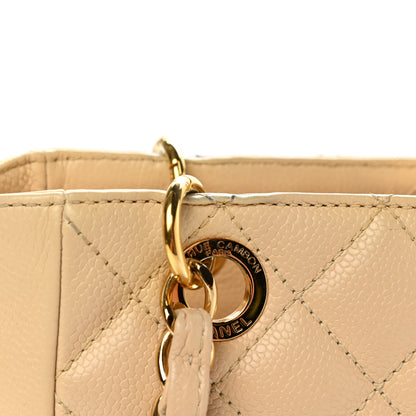 Chanel Caviar Quilted Petit Shopping Tote PST Beige 10 of 11