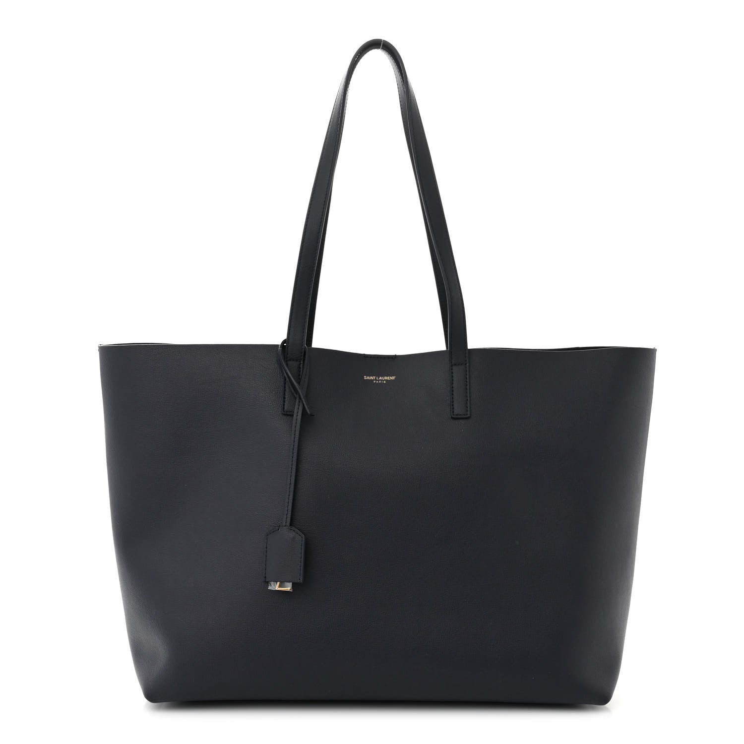 Saint Laurent Calfskin Large Shopping Tote Deep Marine 1 of 11
