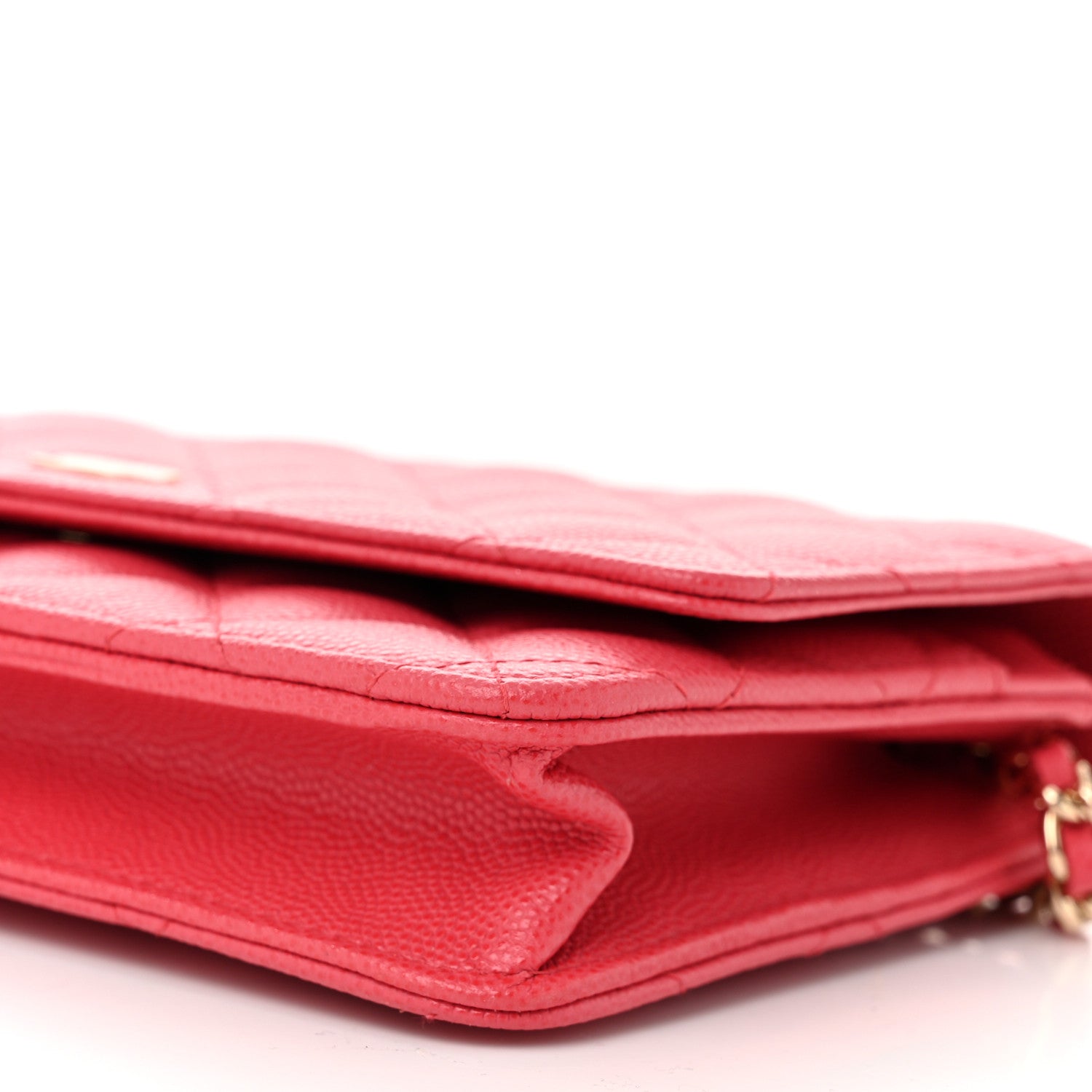 Chanel Caviar Quilted Wallet on Chain WOC Dark Pink 11 of 12