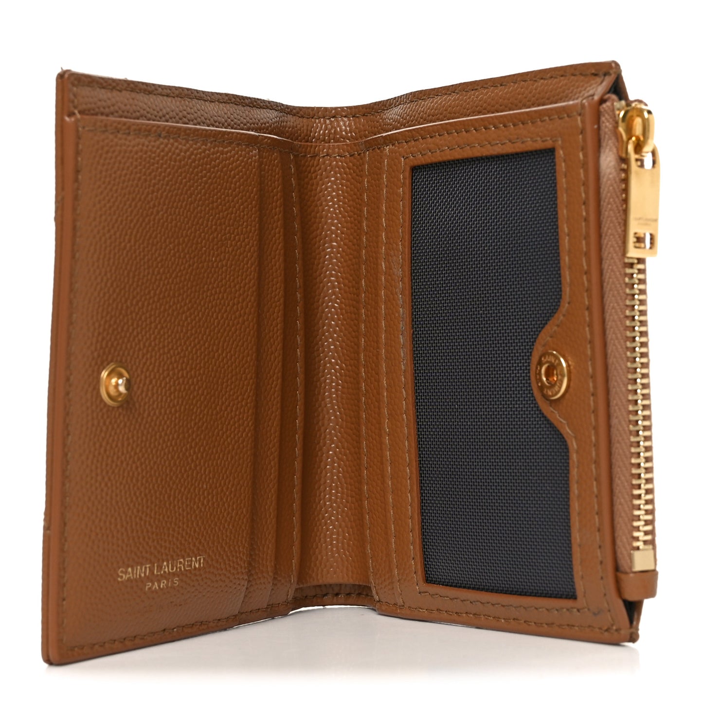 Grain De Poudre Matelasse Chevron Monogram Zipped Card Case Natural Dark