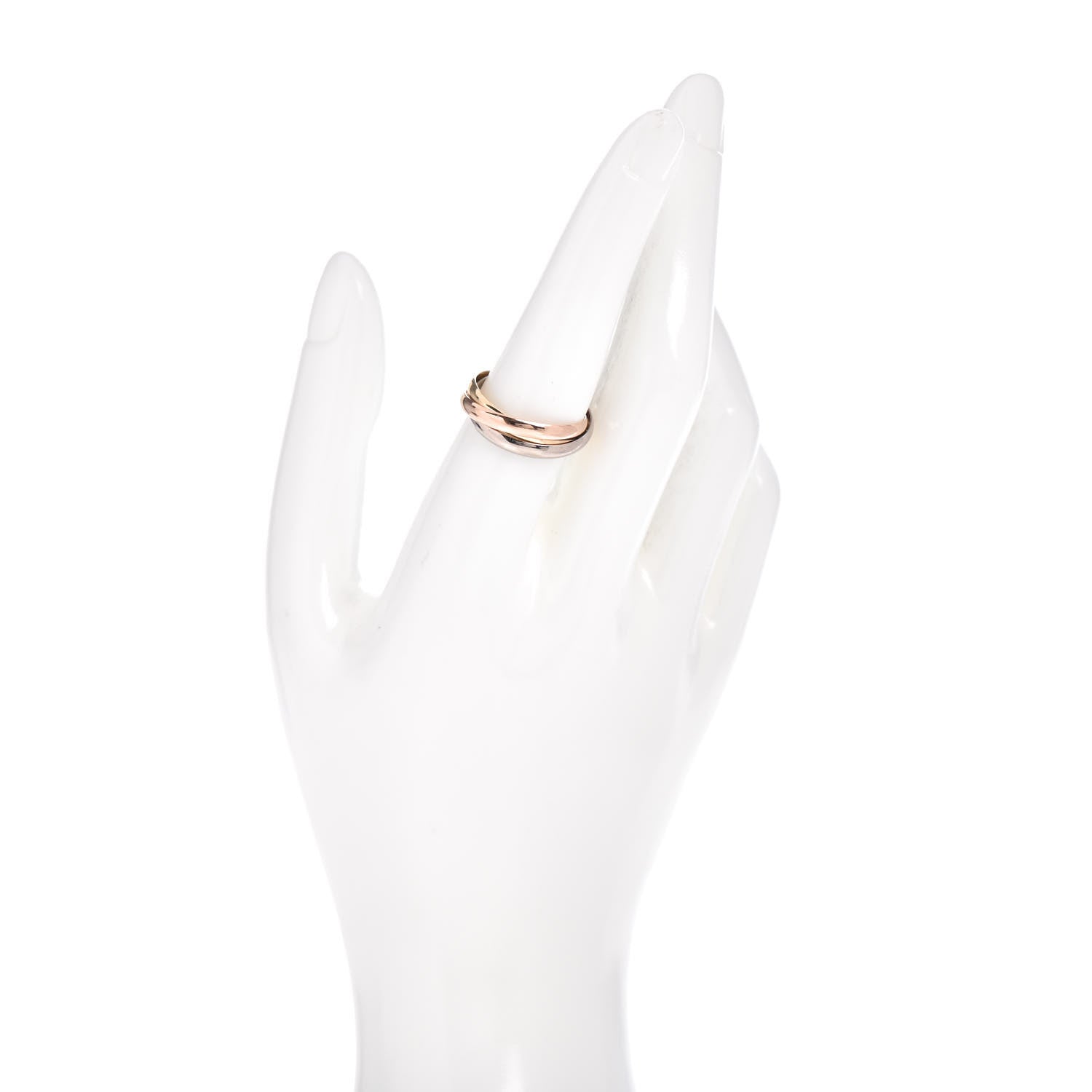 Cartier 18K Pink Yellow White Gold Small Trinity Ring 56 7.5 2 of 5